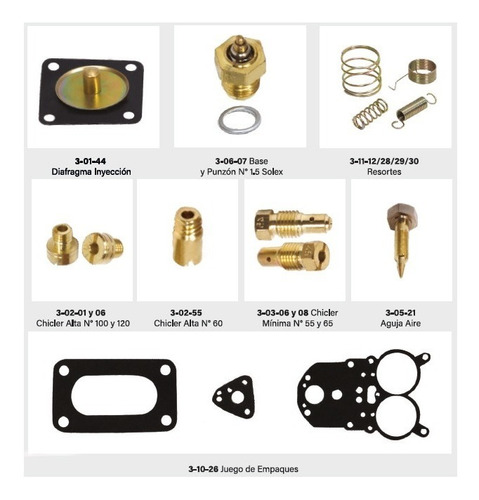 Imagen 2 de 3 de Kit Carb Chevette Solex 2 Boca / 4-02-08
