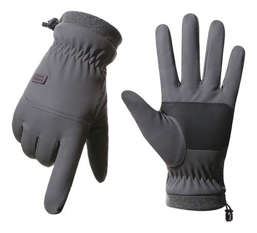 Guantes De Invierno Para Hombre, Guantes De Esquí, Con Gris