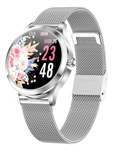 1 Reloj Inteligente Femenino Plateado Lw07 Deportes Tft De