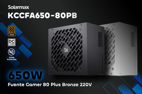 Fuente 650w 80plus Bronze Solarmax Gamer Certificada Blanca Color Blanco