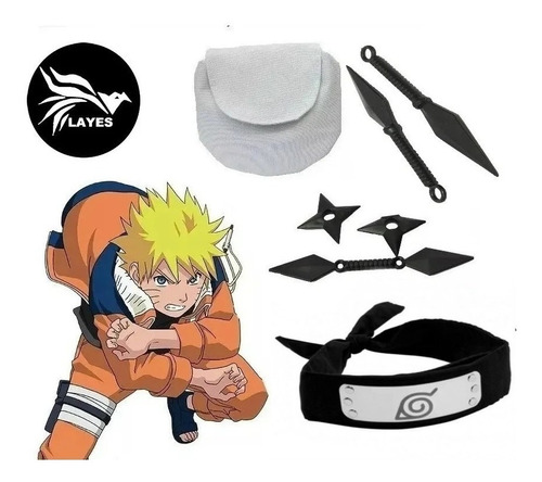 Set Naruto Cosplay / Accesorios + 2 Bolsos Ninja