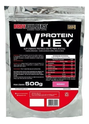 Whey Protein 500gr (refil) - Bodybuilders Sabor Morango