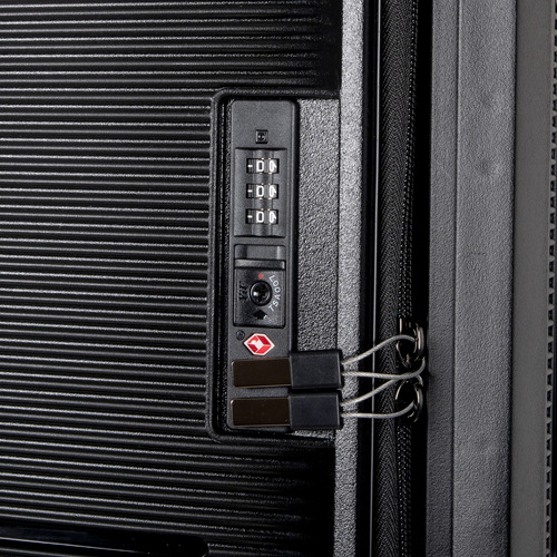 Maleta De Viaje Plegable 24 Pulgadas Tsa Lock 360° Monteli Negro Lisa