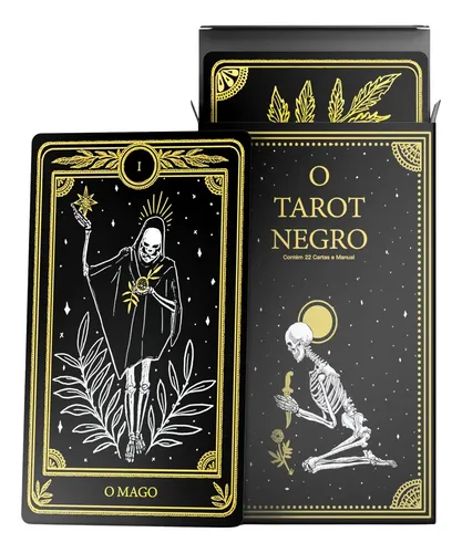 Baralho Tarot Marselha Negro 22 Cartas + Manual Quimbanda