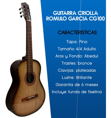 Guitarra Criolla Cg100 Sb + Funda