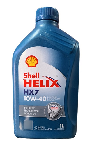 Aceite 10w40 Shell Hx7 Semi Sintetico 1 Sello 1 Litro