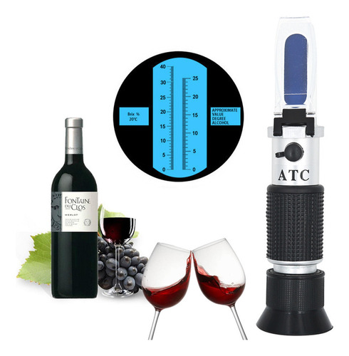 Medidor De Vino Brix Tester Portátil 2 En 1