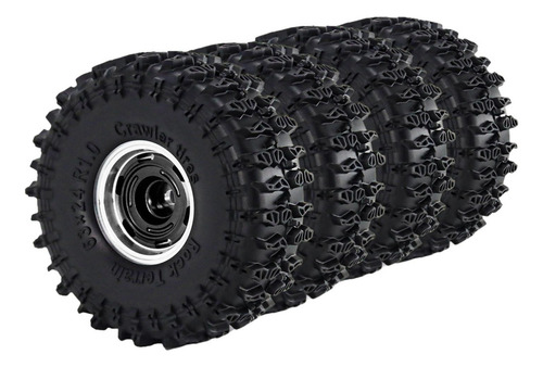 4 Ruedas Y Neumáticos Para Coche Rc De 1,0" Para Negro