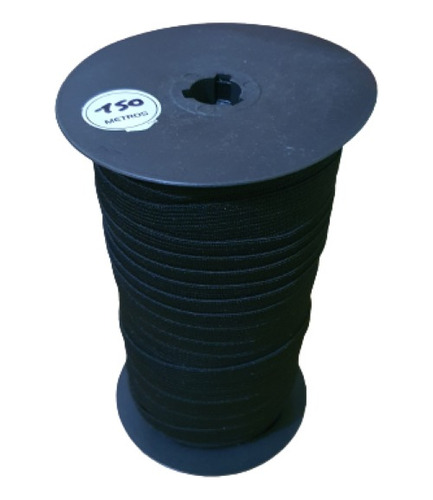 Elástico De Embutir Poliéster Negro 1cm / 10m X 150 Metros