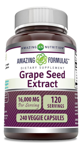Amazing Formulas Grape Seed Extract 16000 Mg 240 Cápsulas Sabor Sin Sabor