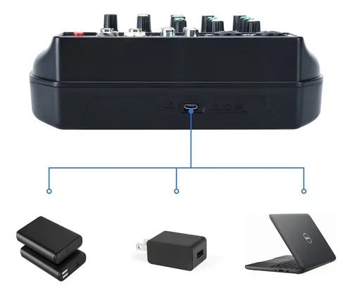 Consola Mezclador Mini De Audio Sonido Wvngr F2-mb Mixer