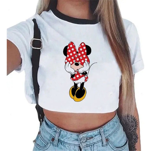 Polera Minnie Mouse Camiseta Moda Vestuario Manga Corta