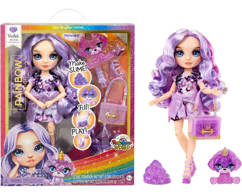 Rainbow High Slime Violet Willow Muñeca Con Accesorios