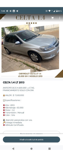 Chevrolet Celta 1.4 Lt Ab+abs