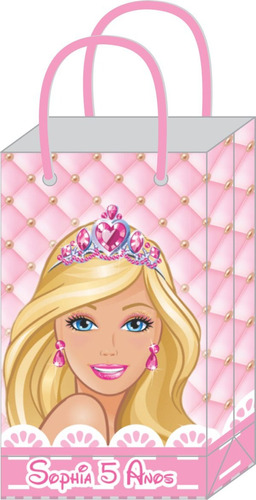 Sacola Personalizada Med. 20x13x6cm Barbie Princesa 60 Unid.