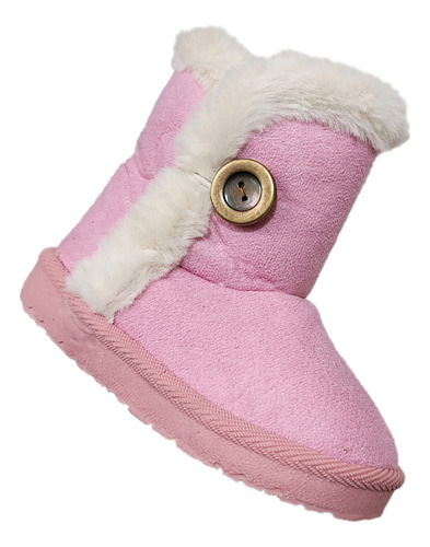 Botines Invierno Con Chiporro Niña Botones Rosa - 7244