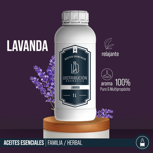 Aceite Esencial Lavanda 100% Puro Y Natural 1000 Ml