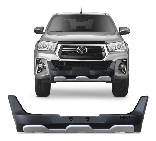 Overbumper Protetor Frontal Hilux 2019 2020 Preto Com Prata