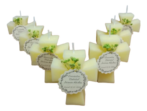  12 Velas Para Souvenir 10 Cms C/tag Pers Aniversarios Misas