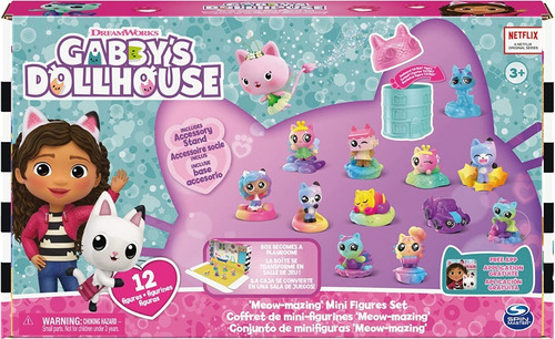 Gabby's Dollhouse, Meow-mazing Juego De 12 Figuras- Arcoíris