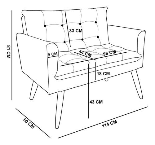 Kit de sofá y 1 sillón con patas de palillo de gamuza marrón Tais