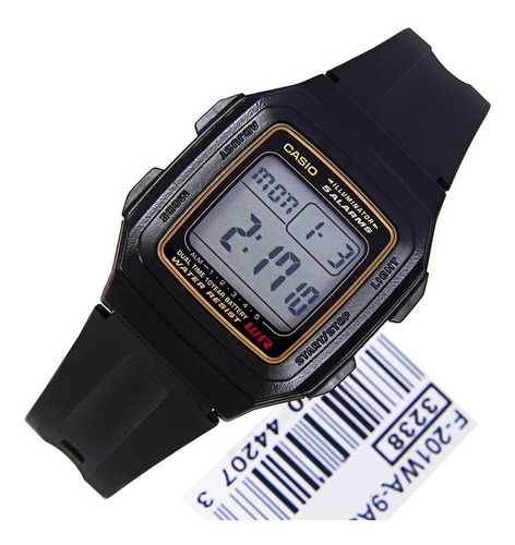 Imagen 3 de 5 de Reloj Casio F-201wa-9a Hombre Vintage Agente Oficial Jr
