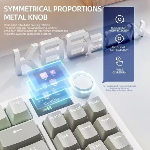 Teclado Gamer Mecanico 2.4g Attack Shark K86rgb Sem Fio Com