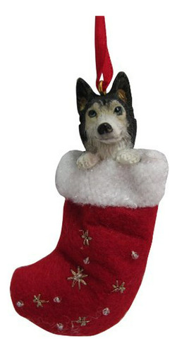 Adorno De Navidad Para Perro Husky Siberiano Con Detalles Pi