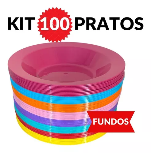 Jogo De Pratos Lote Colorido Merenda Petisco Comida Infantil