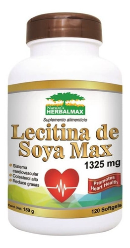 Lecitina De Soya 1325mg 120 Cápsulas Colesterol