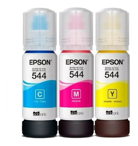 Kit De 3 Tintas Epson T544 Cyan, Magenta, Yellow