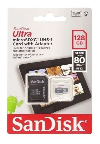 Cartão De Memória - Sandisk Micro Sd 128gb Ultra