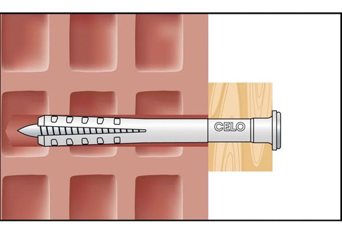 Tarugo De Golpe 6x35 Mm Con Tornillo Cja 100un Celo 9635np