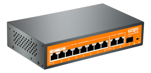 Switch Giga Haiz 8 Portas Poe 2 Uplink 1 Sfp 10/100/1000mbps