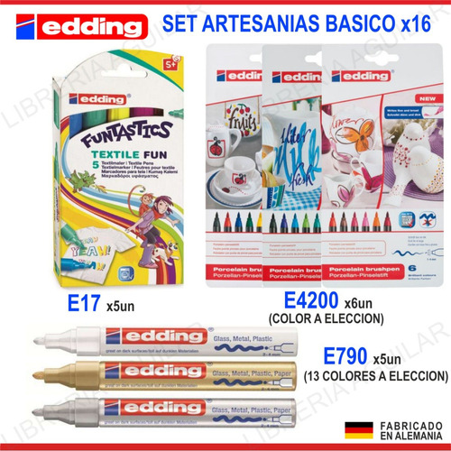 Set Completo 16 Marcadores Para Artesanías Edding