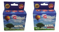 Comprar Combo Cartuchos Global 667xl Alternativos Negro + Tricolor
