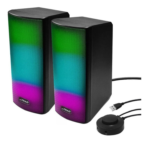 Caixa De Som Bluetooth Cartão Sd Usb P/ Pc Note Celular Rgb