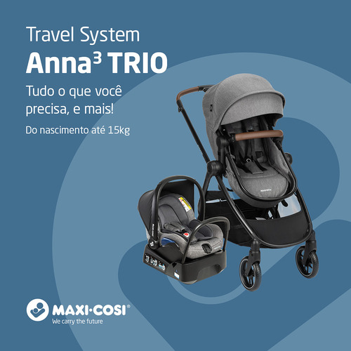 Carrinho De Bebê Anna³ Grey Bebê Conforto E Base Maxi Cosi
