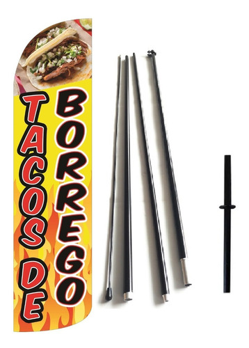 Tacos De Borrego Estructura Asta Estaca Bandera Publicitaria