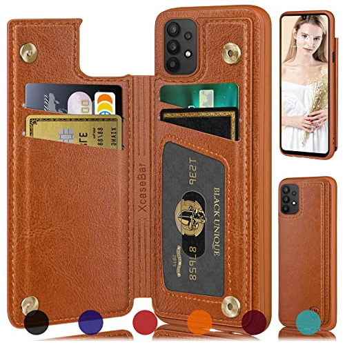 Funda Cartera Para Samsung Galaxy A32 5g Cafe Tenue Pu Piel