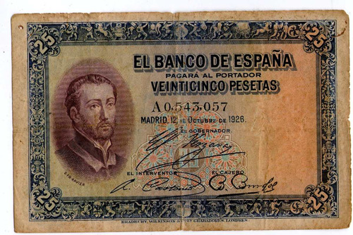 Argentvs * España Billete De 25 Pesetas 1926 - P#71a
