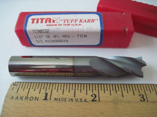 Titan Tc90532 Solid Carbide Square End Mill 1/2 X 1 X Jjh