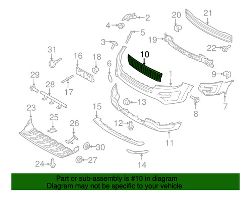 Parrilla Bumper Ford Explorer 3.5 2016 Original