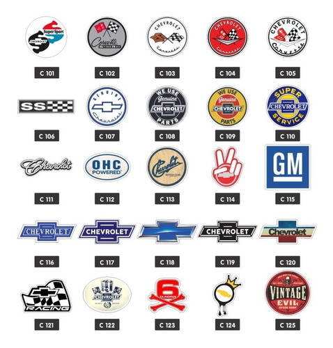 Adesivos Marcas Carros Variadas 50un