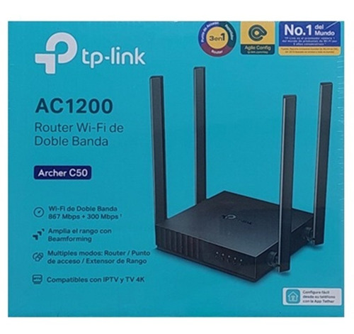 Router Tp-link Archer C50 Dual Band Ac1200 4 Antenas 3 En 1