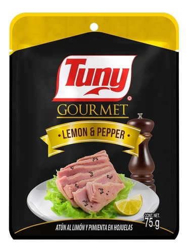 Atún Tuny Pouch Gourmet Light Limón Y Pimienta 75 Gr 12 Pzs