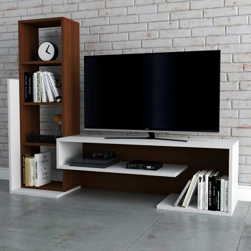 Centro De Entretenimientos Modular Mesa Para Lcd Led Laval Color Negro