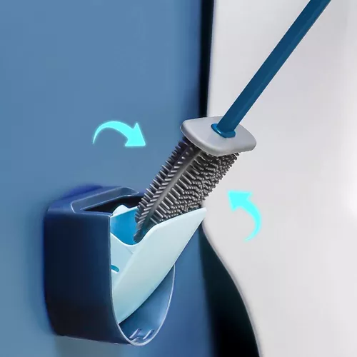 Cepillo de silicona flexible para limpieza de inodoro