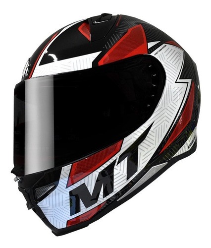 Imagen 1 de 4 de Casco Mt Revenge 2 Status Rojo Con Blanco Brillo Ml
