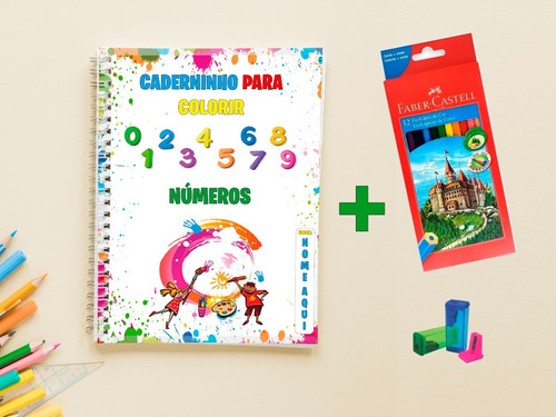 Caderno Desenho Infantil P/colorir+lapis Cor+apontador+bônus | Parcelamento  sem juros